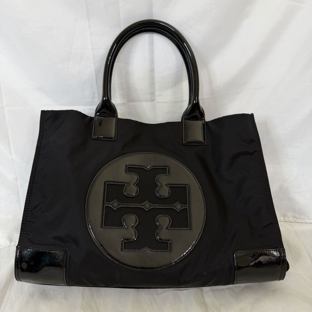 Tory Burch Ella Large Tote Black Nylon Bag MSRP $270